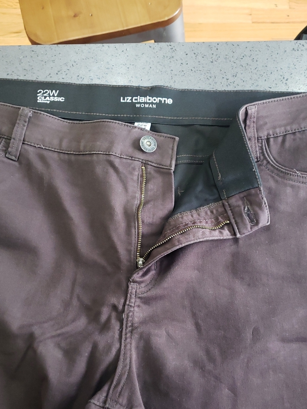 Liz Claiborne Woman, Classic Skinny, Chocolate Brown Jeans, 22W